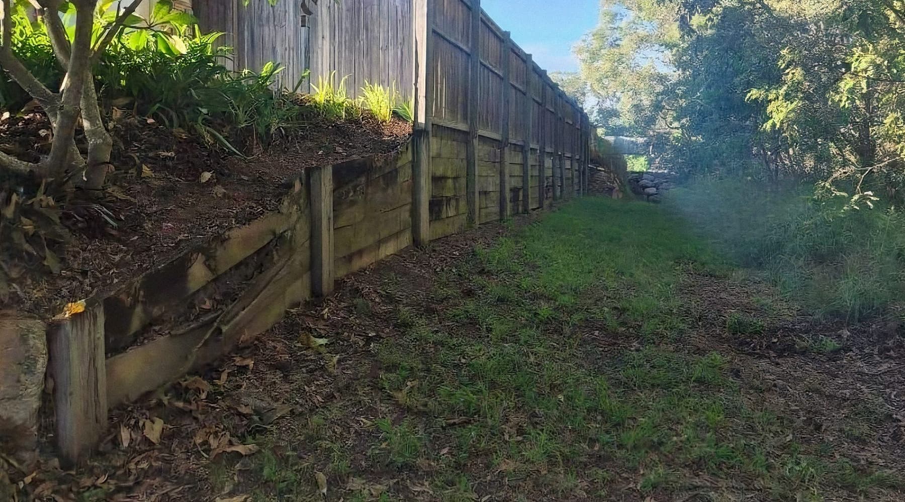 Feature sleeper wall replacing timber, Chuwar