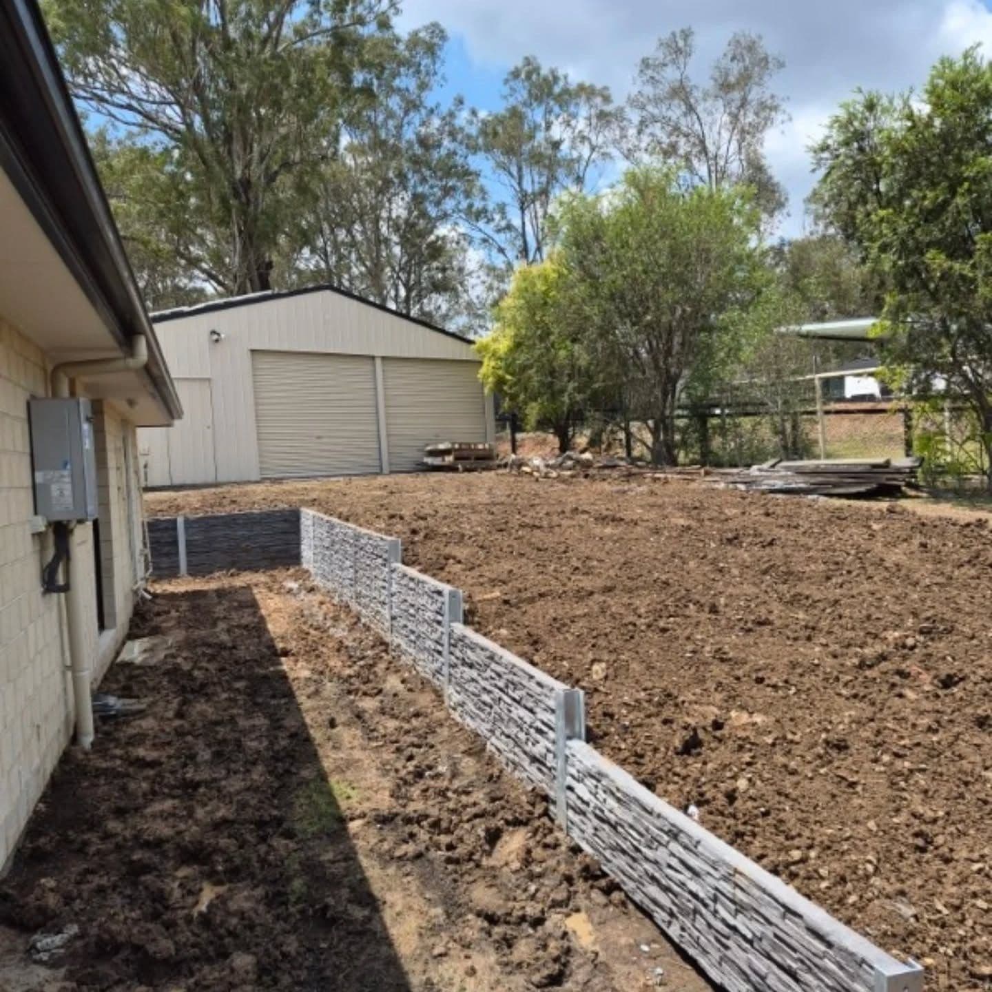 Side yard run, backfilled, Scenic Rim