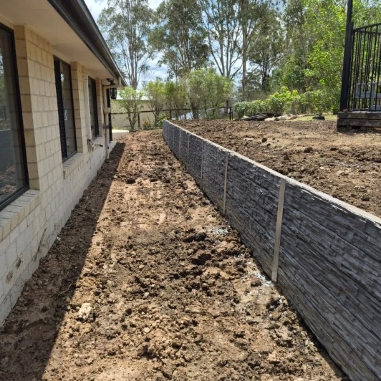 Side yard run, backfilled, Scenic Rim