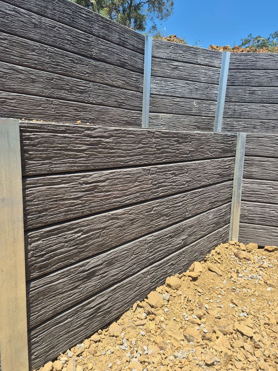 A Heritage Charcoal concrete sleeper retaining wall we built, photo 2