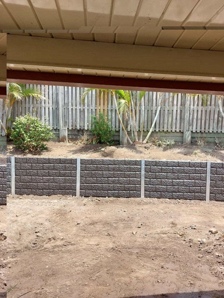 A St Helena concrete sleeper retaining wall we built, photo 1