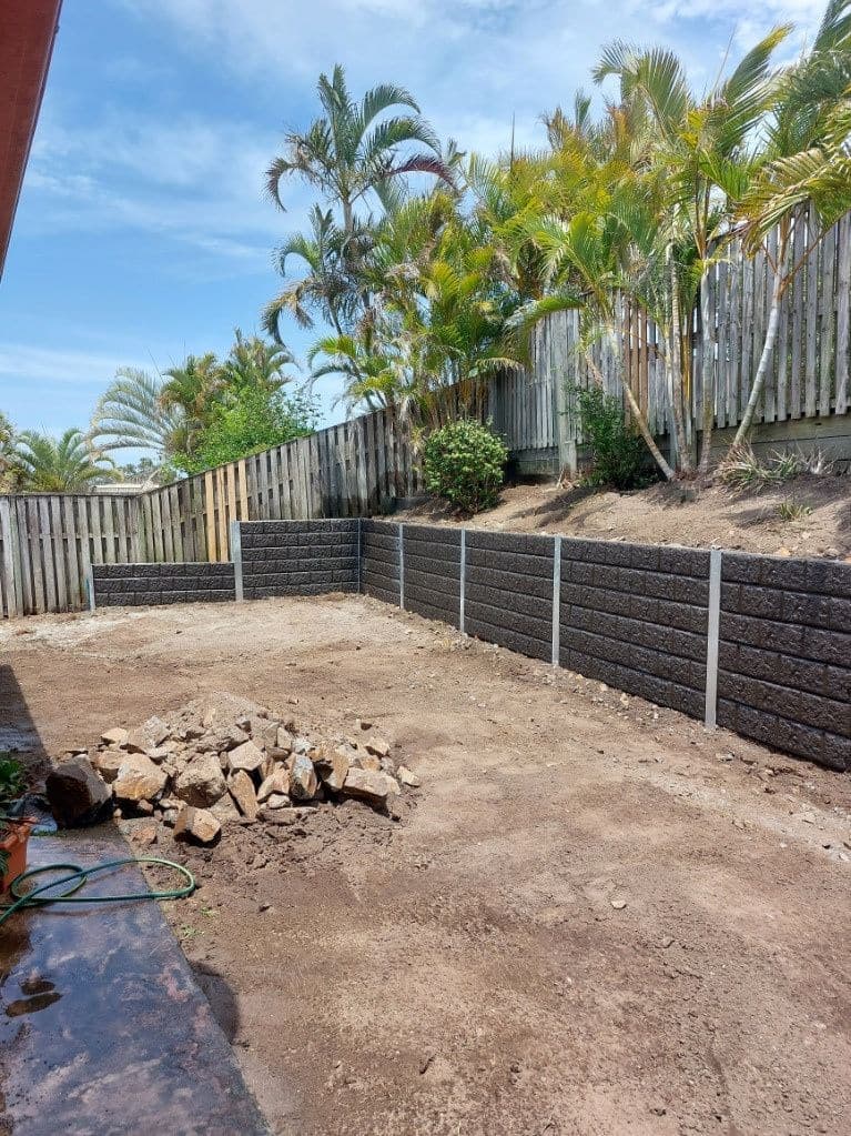 A St Helena concrete sleeper retaining wall we built, photo 2